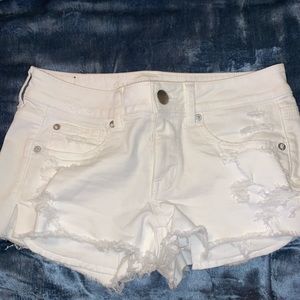 American Eagle white jean shorts